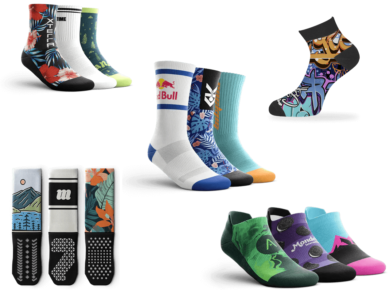 Image collage of custom socks